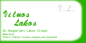 vilmos lakos business card